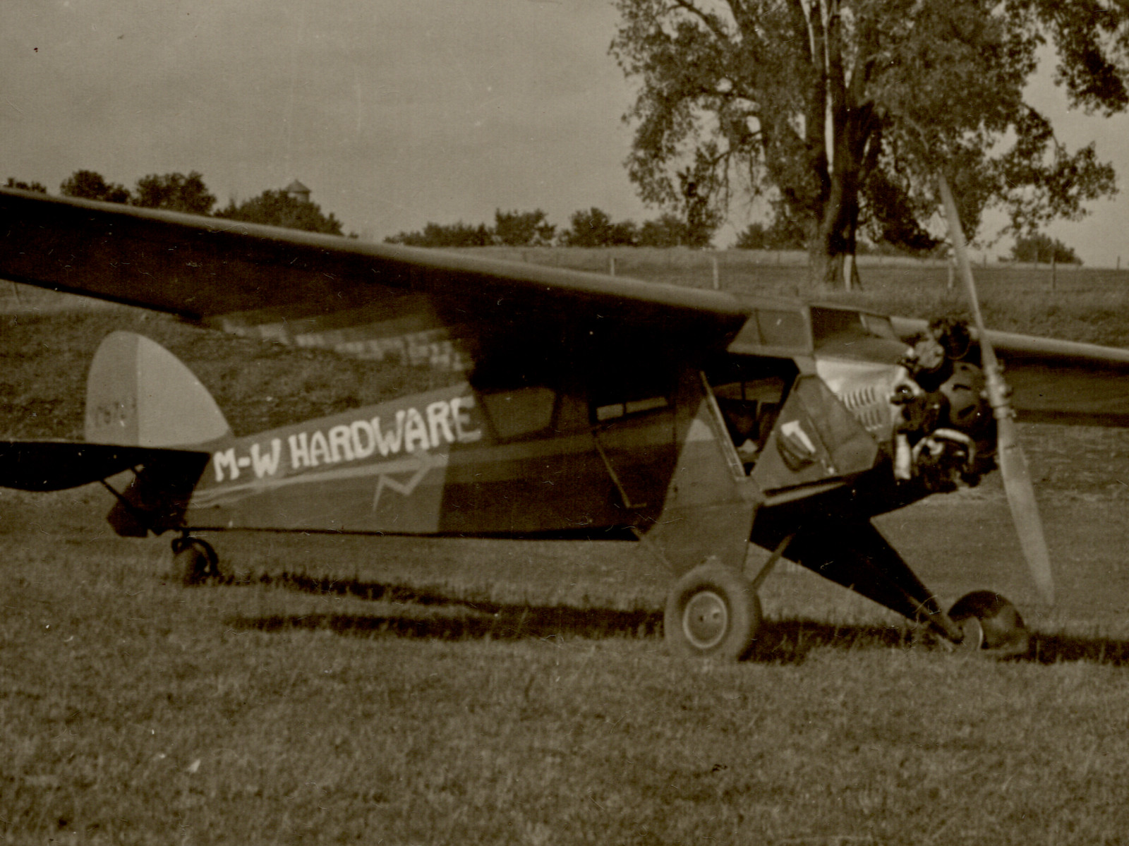 Vintage 1930s M-W Hardware Advertising Airplane Photo, Sponsor Livery 5x7 Approx Vintage 1930s M-W Hardware Advertising Airplane Photo, Sponsor Livery 5x7 Approx