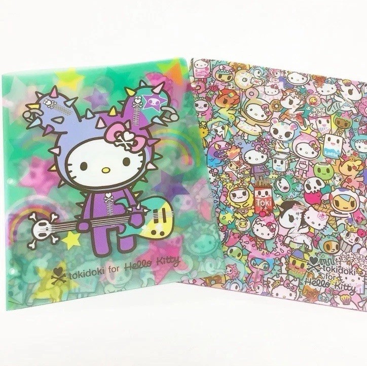 2019 Tokidoki x Hello Kitty 3 Ring Pocket Folder Guitar Green Set Of 2 2019 Tokidoki x Hello Kitty 3 Ring Pocket Folder Guitar Green Set Of 2