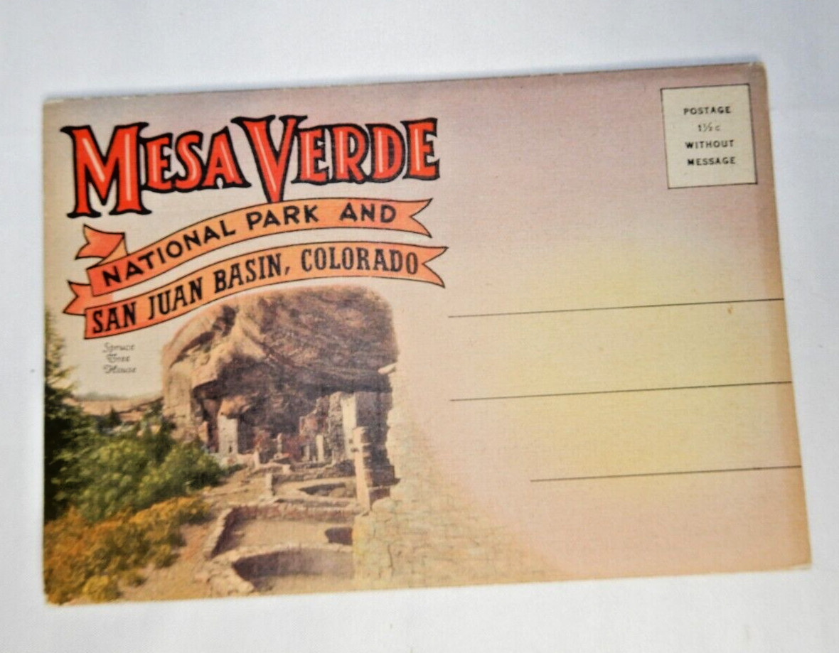 Vintage 1940\'s Mesa Verde 40s Postcard Souvenir View Folder