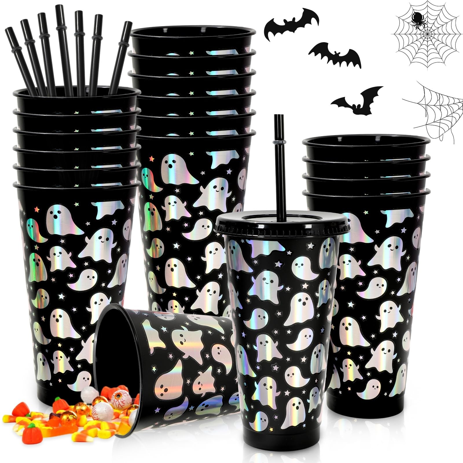 Whaline 12Pcs 2.4 inches (width) x 6.9 (height), Black Iridescent Whaline 12Pcs 2.4 inches (width) x 6.9 (height), Black Iridescent