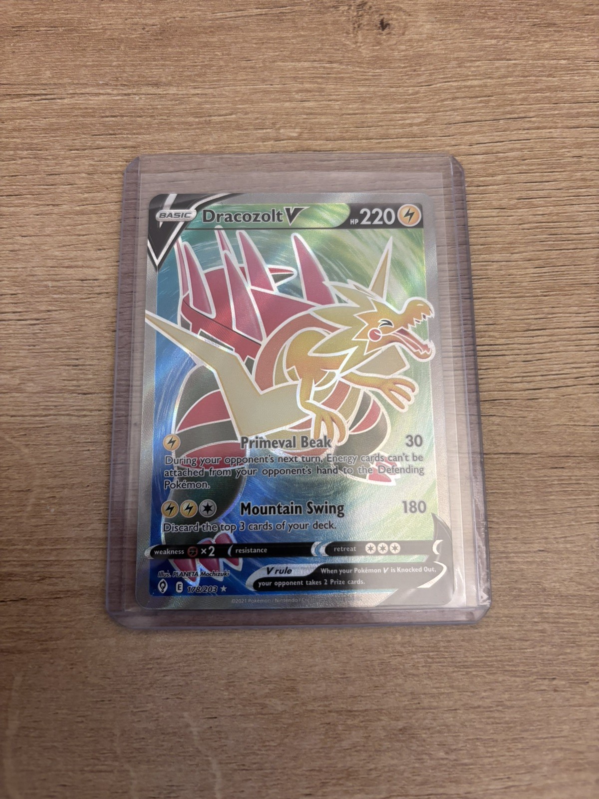 Dracozolt V (Full Art) 178/203 Ultra Rare  Evolving Skies Pokemon TCG