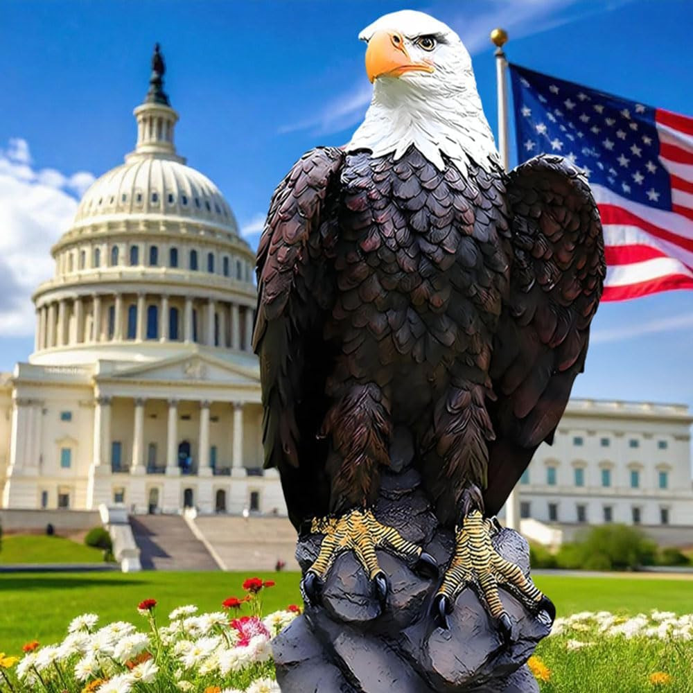 Bald Eagle Statue Outdoor - Large American Eagle Figurine for Garden 24.4 Bald Eagle Statue Outdoor - Large American Eagle Figurine for Garden 24.4