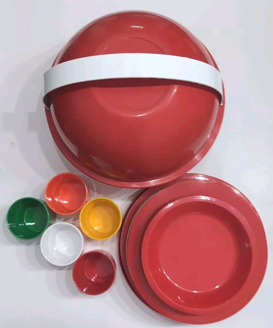 Ingrid Chicago Party Ball Picnic Set MCM Camping Retro Complete 26 Pieces EX Ingrid Chicago Party Ball Picnic Set MCM Camping Retro Complete 26 Pieces EX