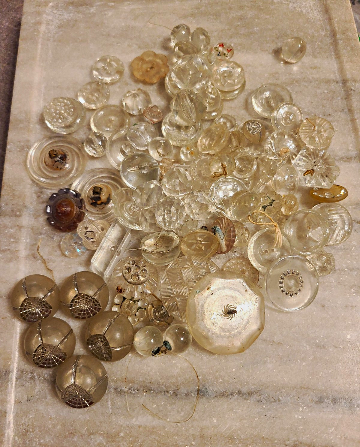 Antique Glass Button Lot Victorian Spiderweb Paperweight Faceted Prism Crystal Antique Glass Button Lot Victorian Spiderweb Paperweight Faceted Prism Crystal