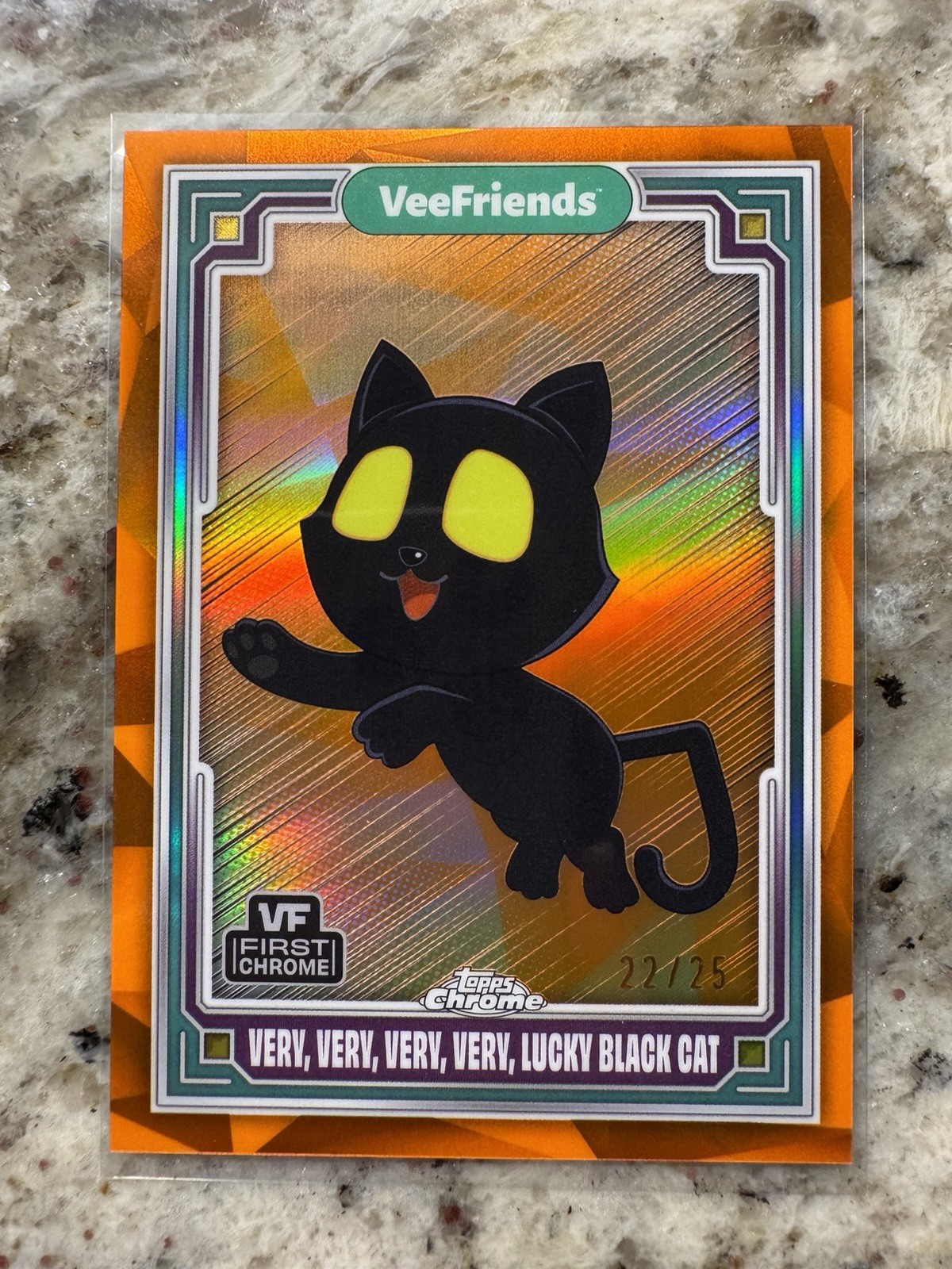 2025 Topps Chrome VeeFriends Orange Very Very Very Lucky Black Cat /25 RARE 2025 Topps Chrome VeeFriends Orange Very Very Very Lucky Black Cat /25 RARE