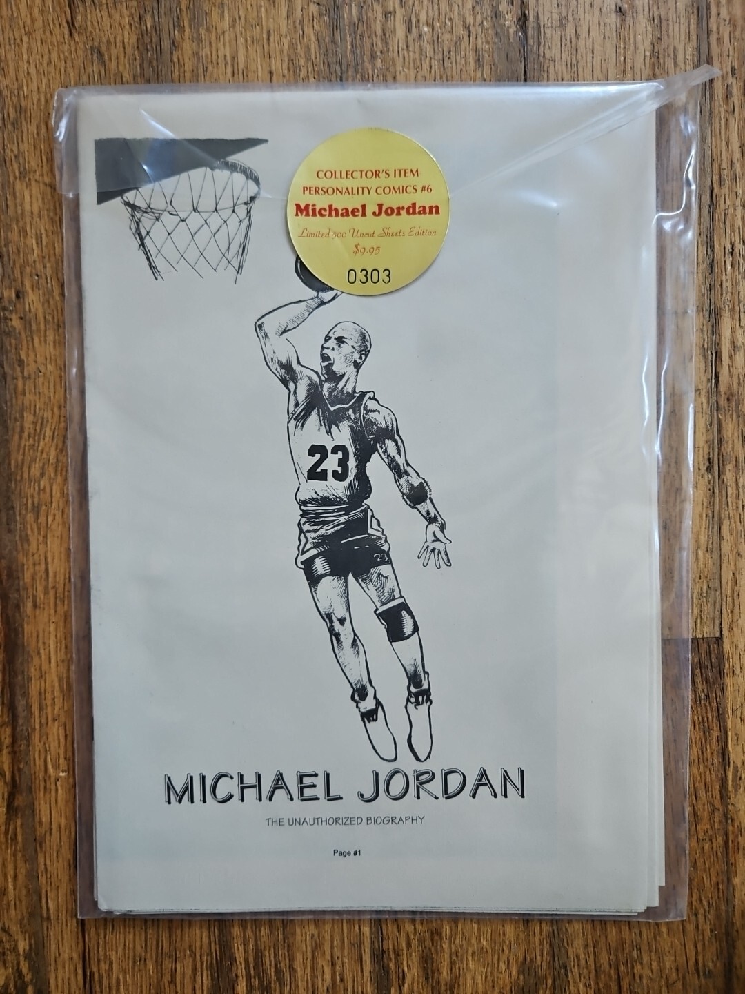 1990 RARE Sealed Personality Comics Michael Jordan Biography Comic Book #303/500 1990 RARE Sealed Personality Comics Michael Jordan Biography Comic Book #303/500