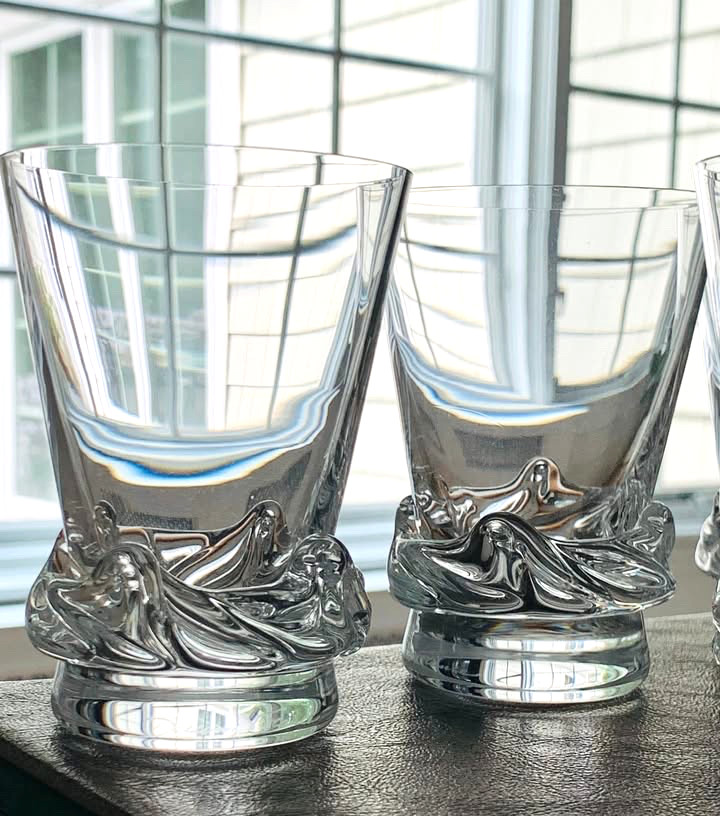 Daum Mid-20th Century French Crystal Tumblers in Daum Mid-20th Century French Crystal Tumblers in