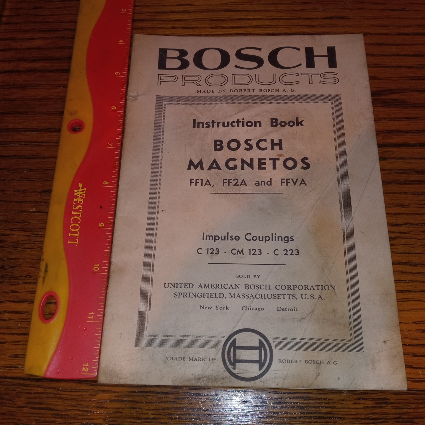 VINTAGE BOSCH MAGNETOS/IMPULSE COUPLINGS FF1A-FF2A-FFVA  INSTRUCTION  MANUAL