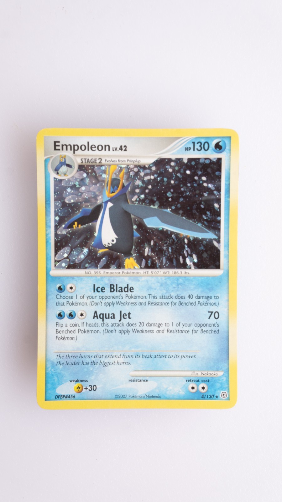 Empoleon 4/130 Diamond Pearl 2007 Holo Swirl 130 HP Excellent LP Empoleon 4/130 Diamond Pearl 2007 Holo Swirl 130 HP Excellent LP