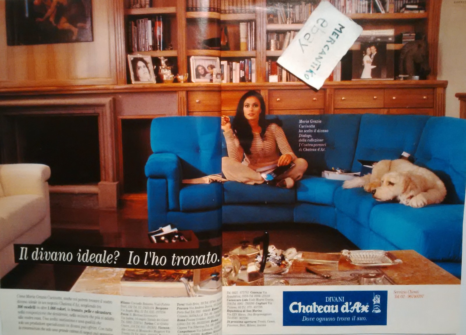 Chateau d'Ax Divani Maria Grazia Cucinotta 1996 ADVERTISING ADVERTISING CLIPPING