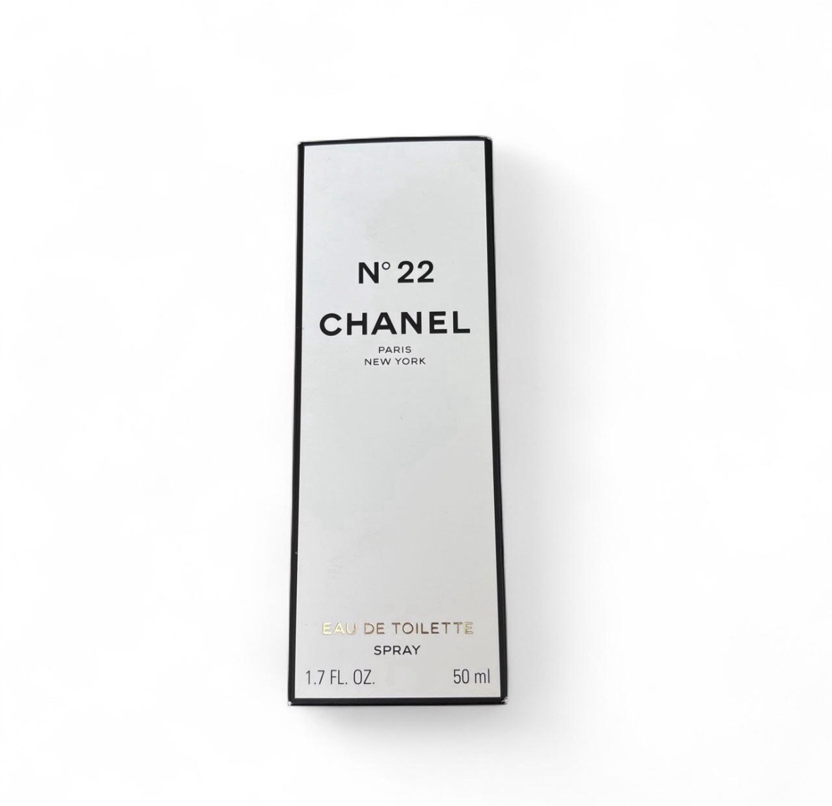 VINTAGE 1990s Chanel No. 22 Perfume with White and Gold Case 50ml EDT RARE VINTAGE 1990s Chanel No. 22 Perfume with White and Gold Case 50ml EDT RARE
