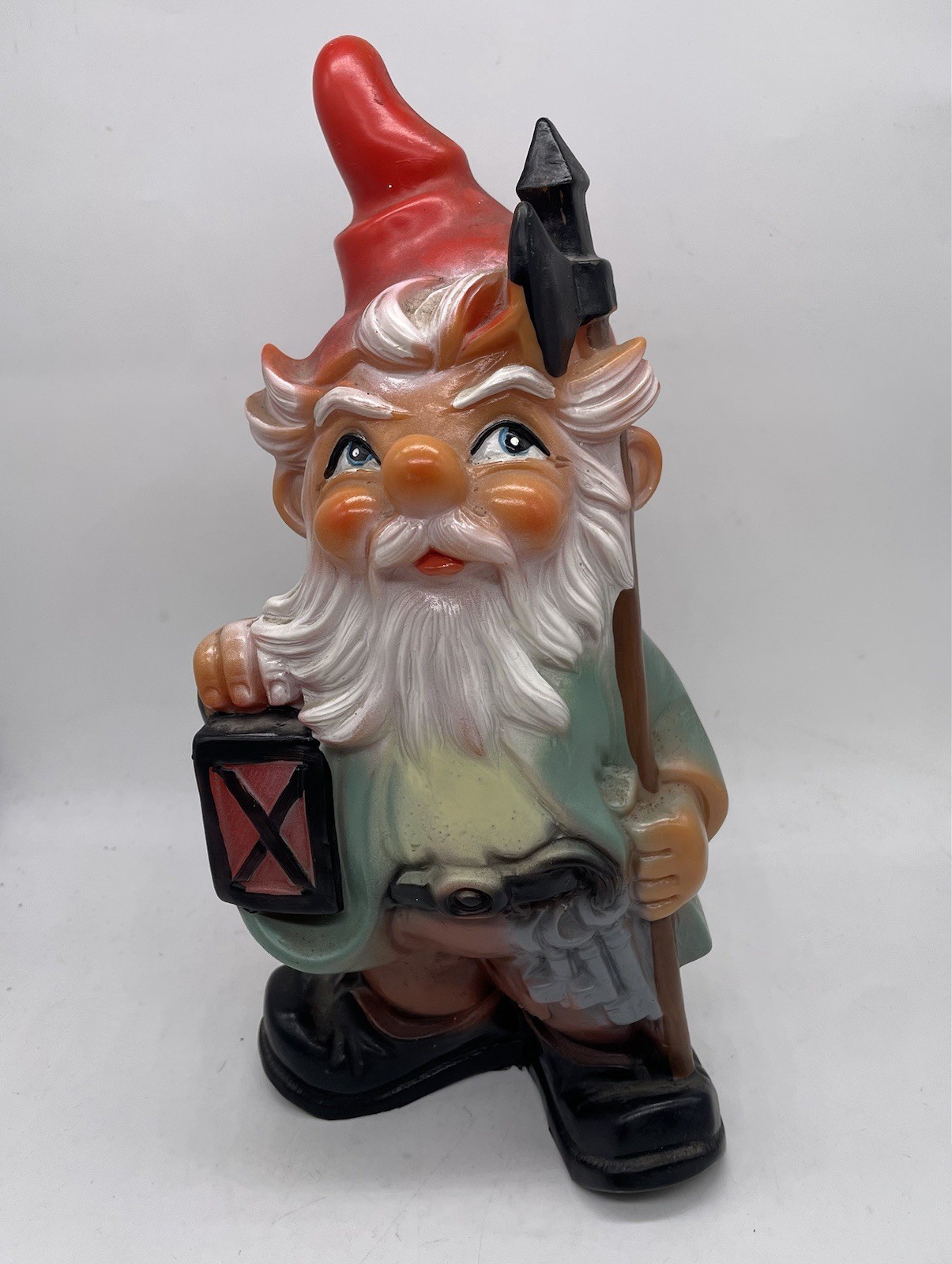 Vintage Zeho Gesch Garden Gnome with Axe Plastic Rubber Figurine West Germany Vintage Zeho Gesch Garden Gnome with Axe Plastic Rubber Figurine West Germany