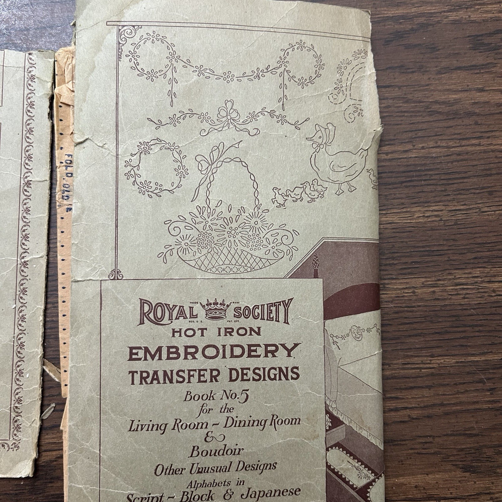 Vintage Royal Society Hot Iron Embroidery Transfer Living Room