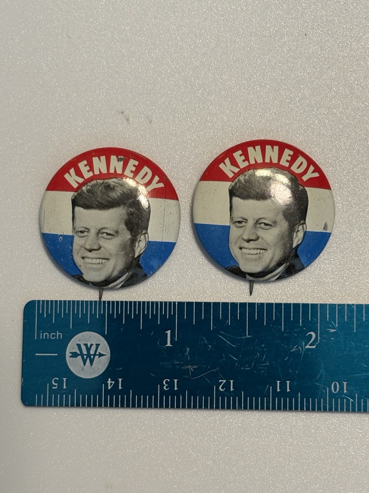 1960 John F Kennedy JFK Presidential Campaign Pinback Buttons Lot of 2 Vintage