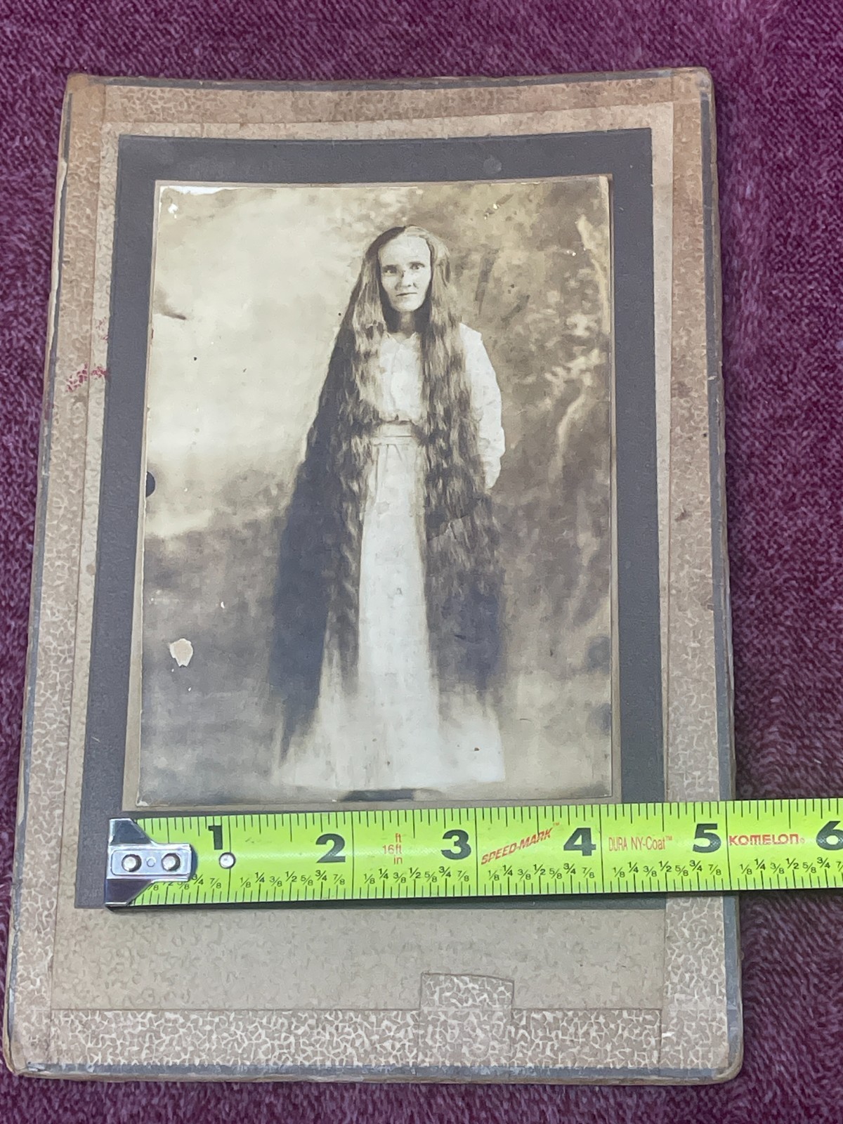 Antique 1919 Photo Genealogical Americana Georgie Belle Nix Lovelady Long Hair