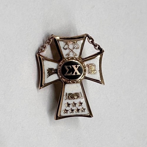 Vintage 10/14 k Gold Frat Sigma Chi Delta Epsilon Cross Pin 52’