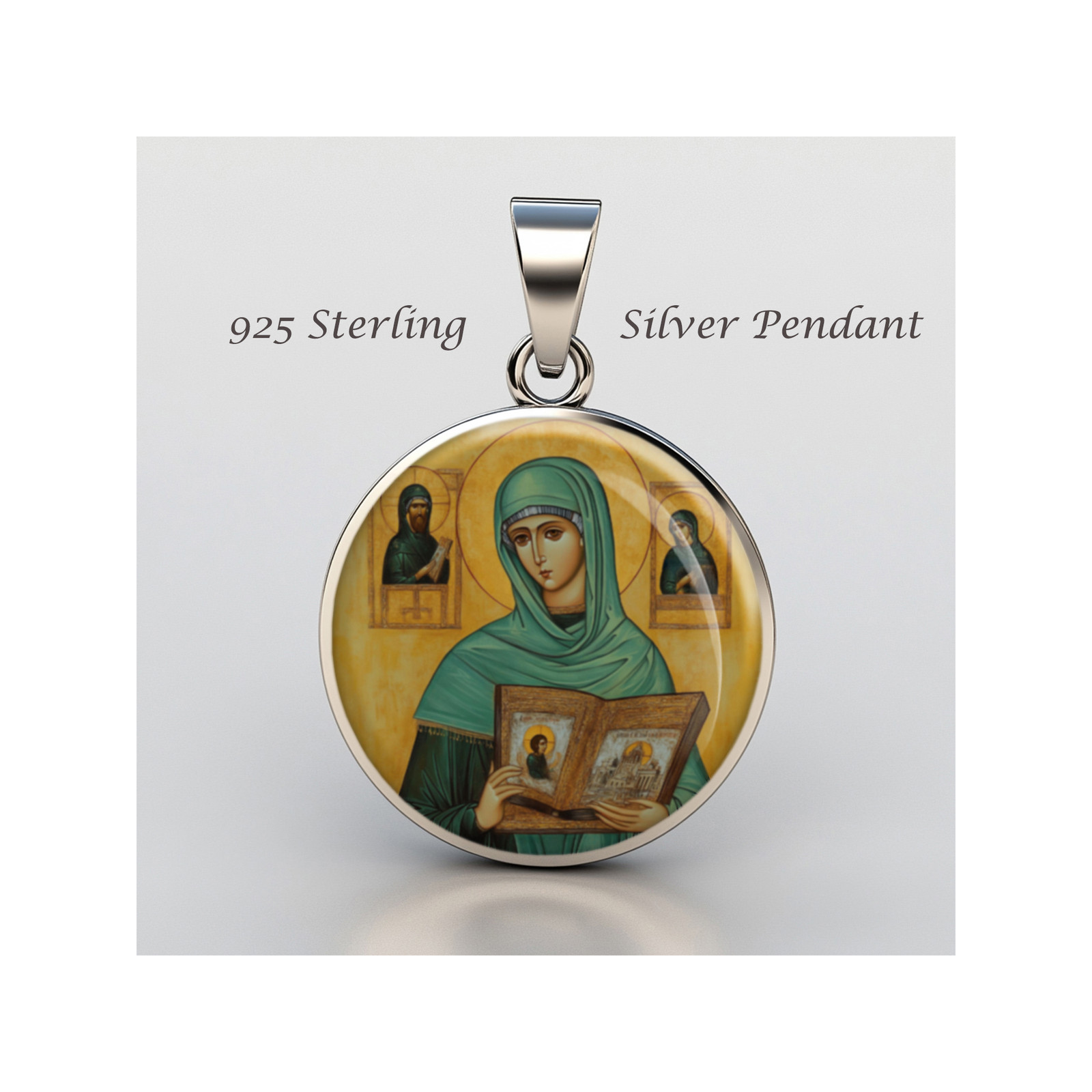 Saint Macrina The Younger 925 Sterling Silver Christian Medal