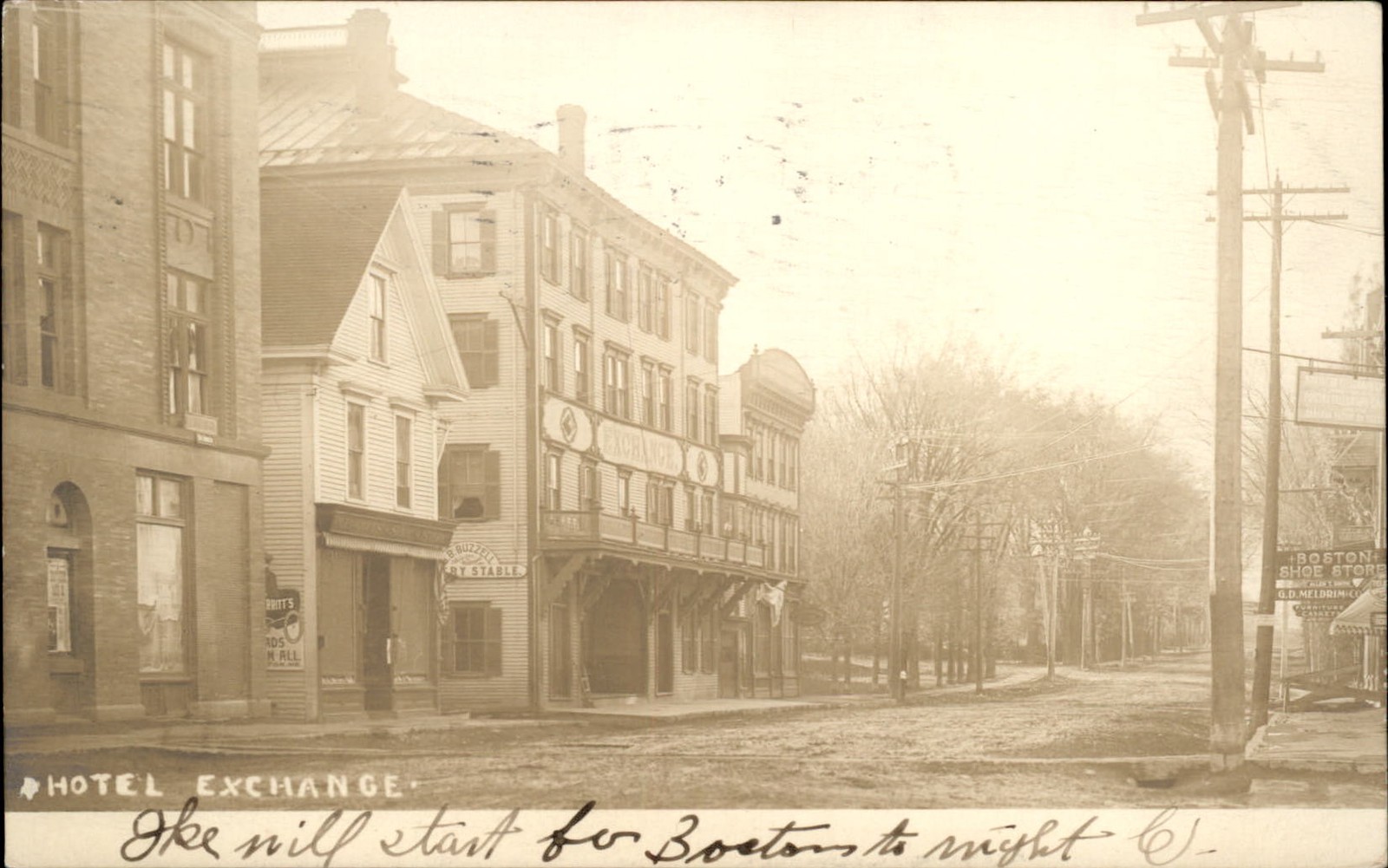 Houlton Maine ME Hotel Exchange c1900s-10s Real Photo Vintage Postcard bhn Houlton Maine ME Hotel Exchange c1900s-10s Real Photo Vintage Postcard bhn