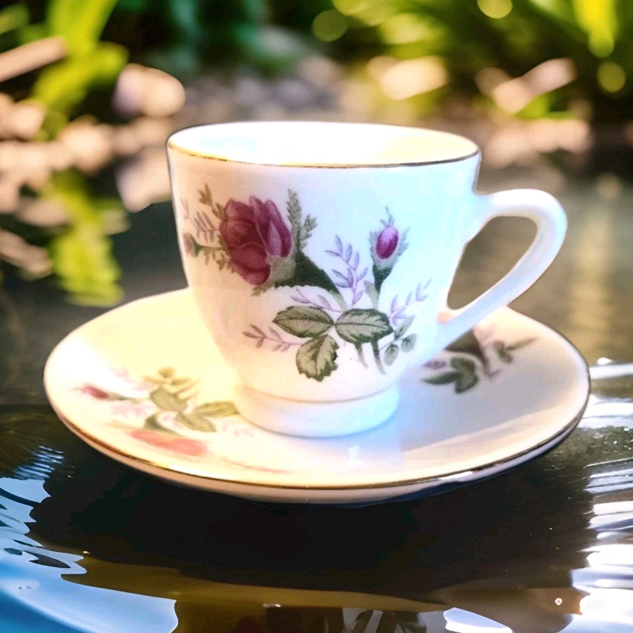 Munshou Demitasse Cup & Saucer From The Jingdezhen Region MINT CONDITION 1962 Munshou Demitasse Cup & Saucer From The Jingdezhen Region MINT CONDITION 1962