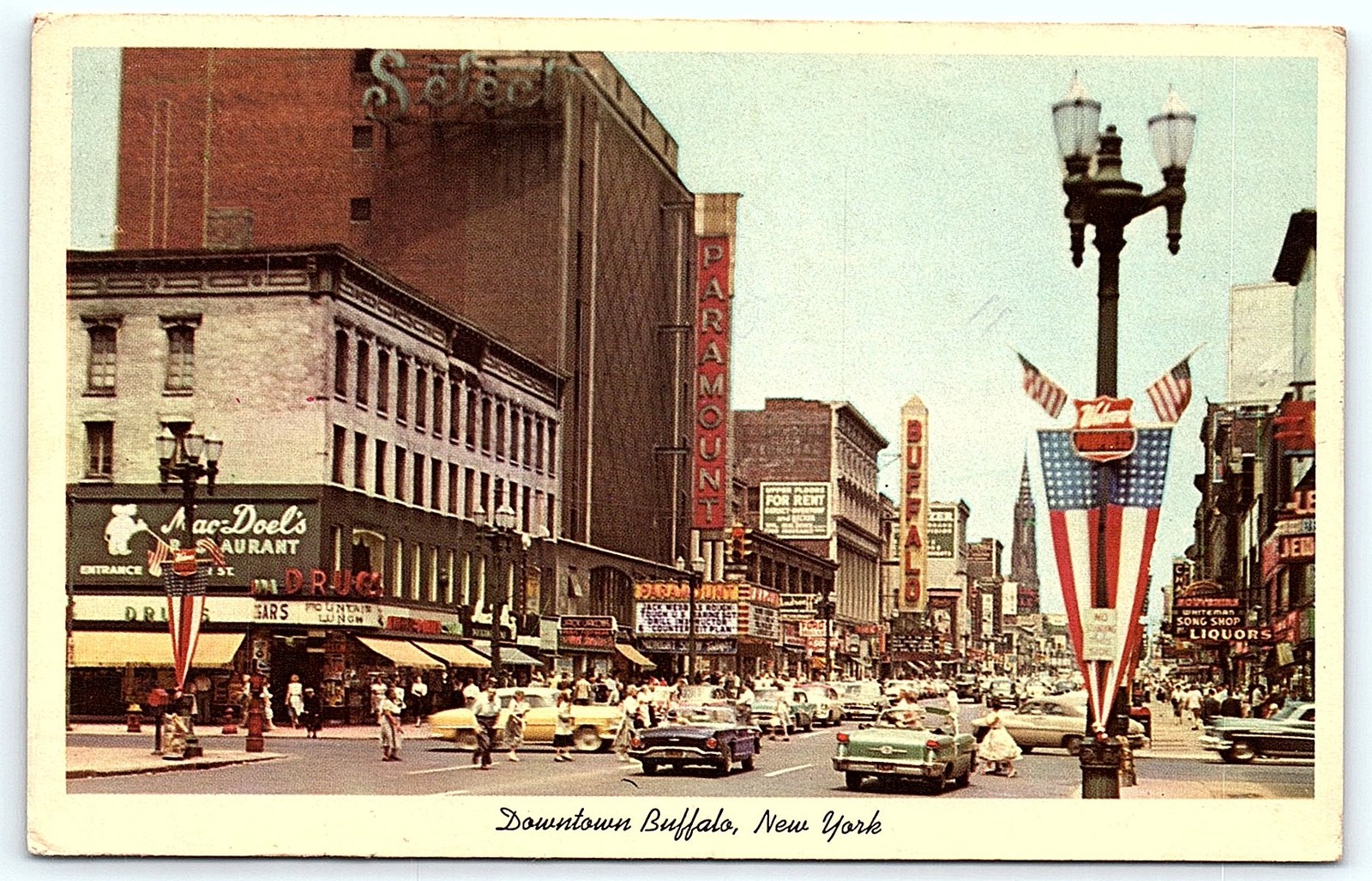 1970 Vintage Postcard - Downtown Main Street, Buffalo NY 1970 Vintage Postcard - Downtown Main Street, Buffalo NY