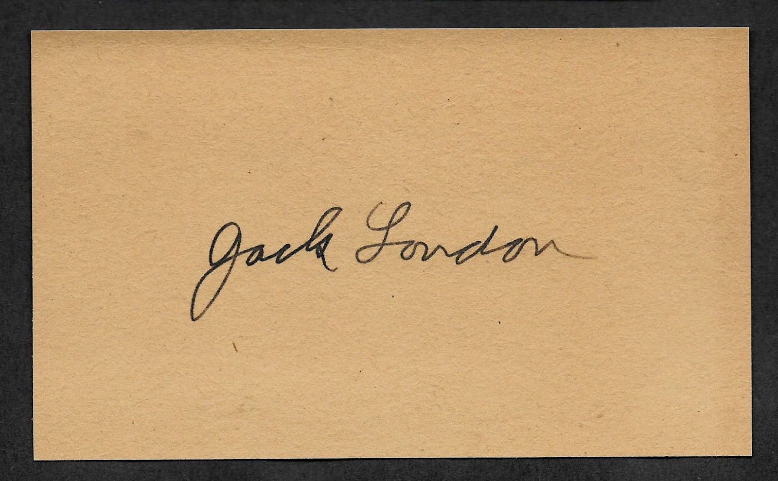 Jack London Autograph Reprint On Genuine Original Period 1908 3X5 Card Jack London Autograph Reprint On Genuine Original Period 1908 3X5 Card