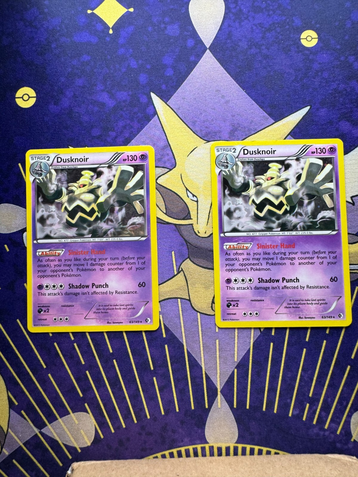 Pokemon x2 Dusknoir Holo 63/149 form Boundaries Crossed LP
