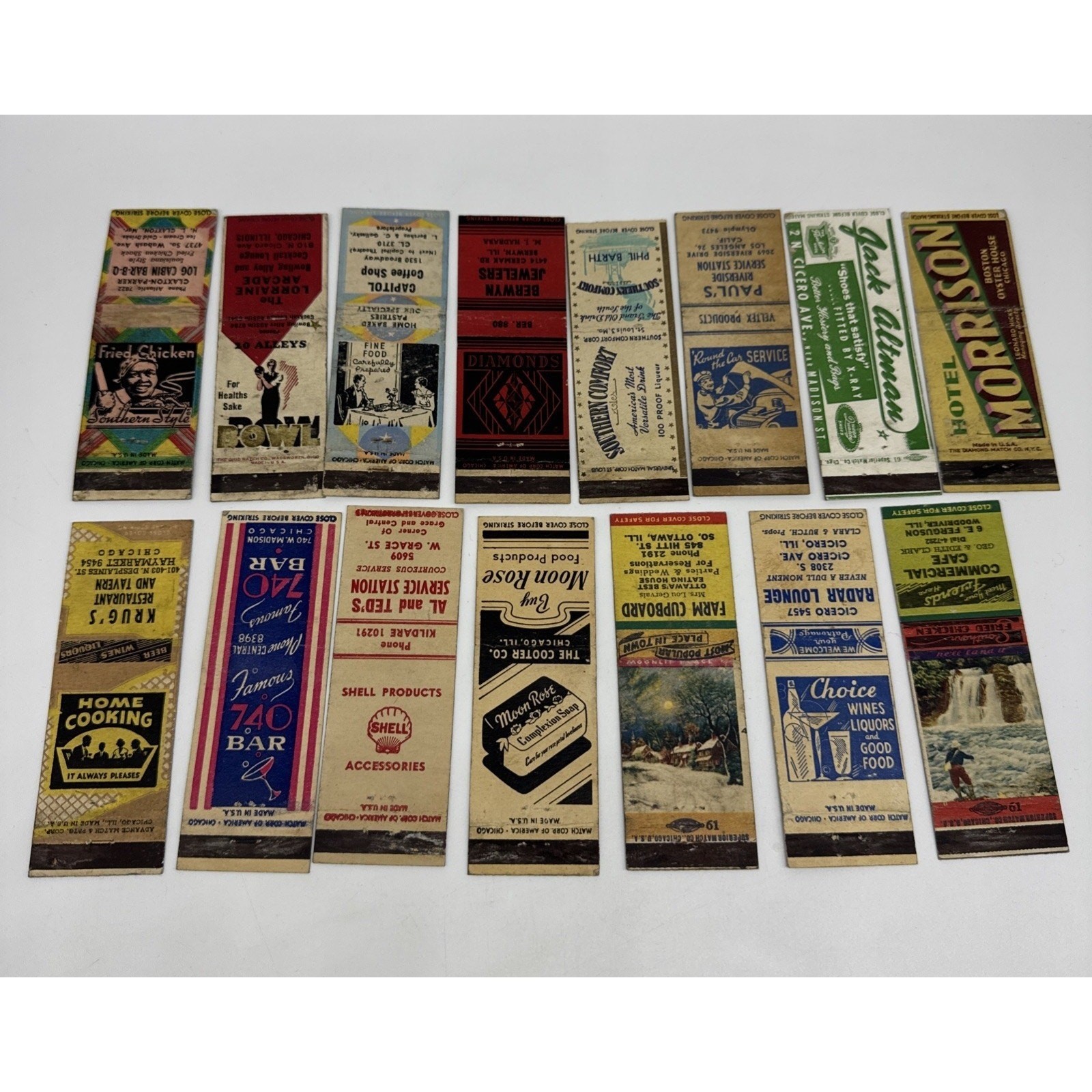 Vintage Matchbook Covers Lot of 15 - iconic brands,logos,Americana - rare lot Vintage Matchbook Covers Lot of 15 - iconic brands,logos,Americana - rare lot