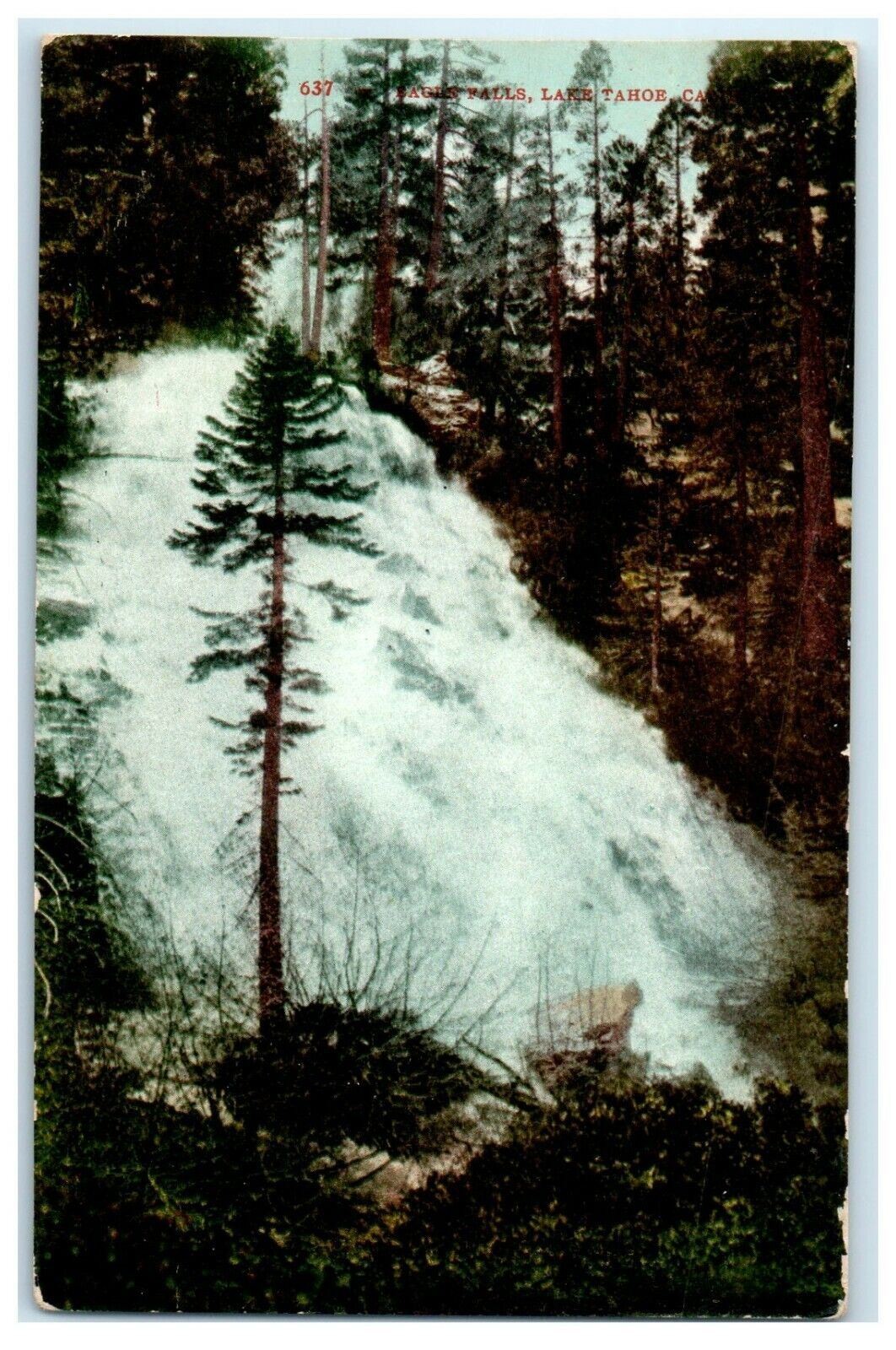c1910\'s Eagles Falls Waterfall Lake Tahoe California CA Antique Postcard c1910\'s Eagles Falls Waterfall Lake Tahoe California CA Antique Postcard