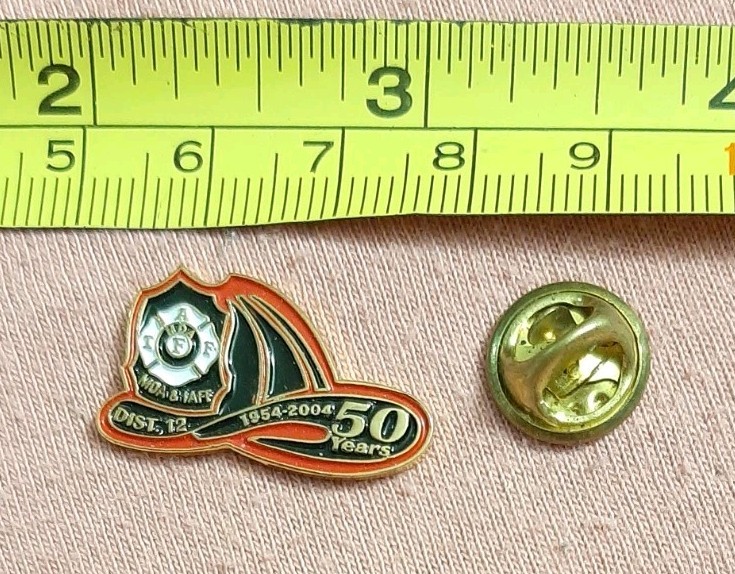 MDA & IAFF District 12 1954-2004 50 Years Anniversary Firefighter Hat Lapel Pin