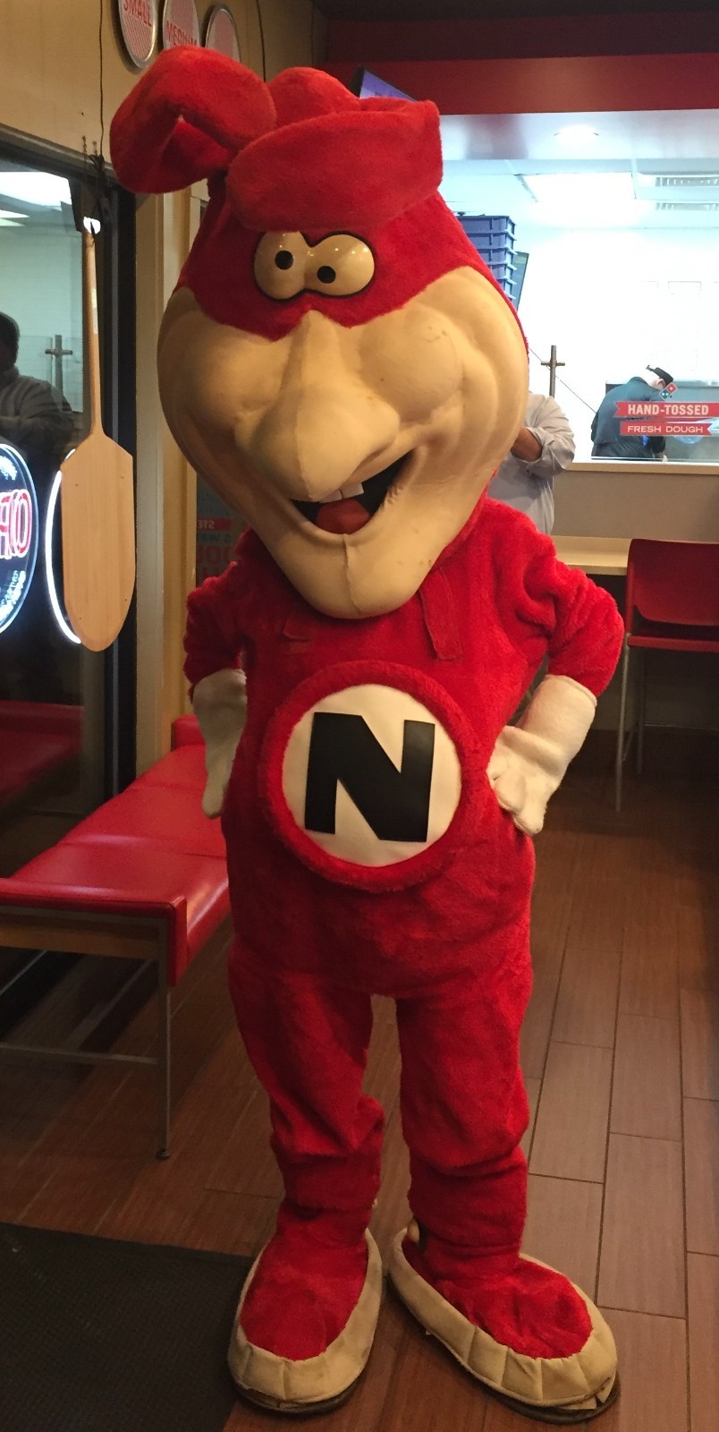 Domino's The Noid Full-Size Advertising Mascot Costume Domino's Pizza, c. 1987 Domino's The Noid Full-Size Advertising Mascot Costume Domino's Pizza, c. 1987