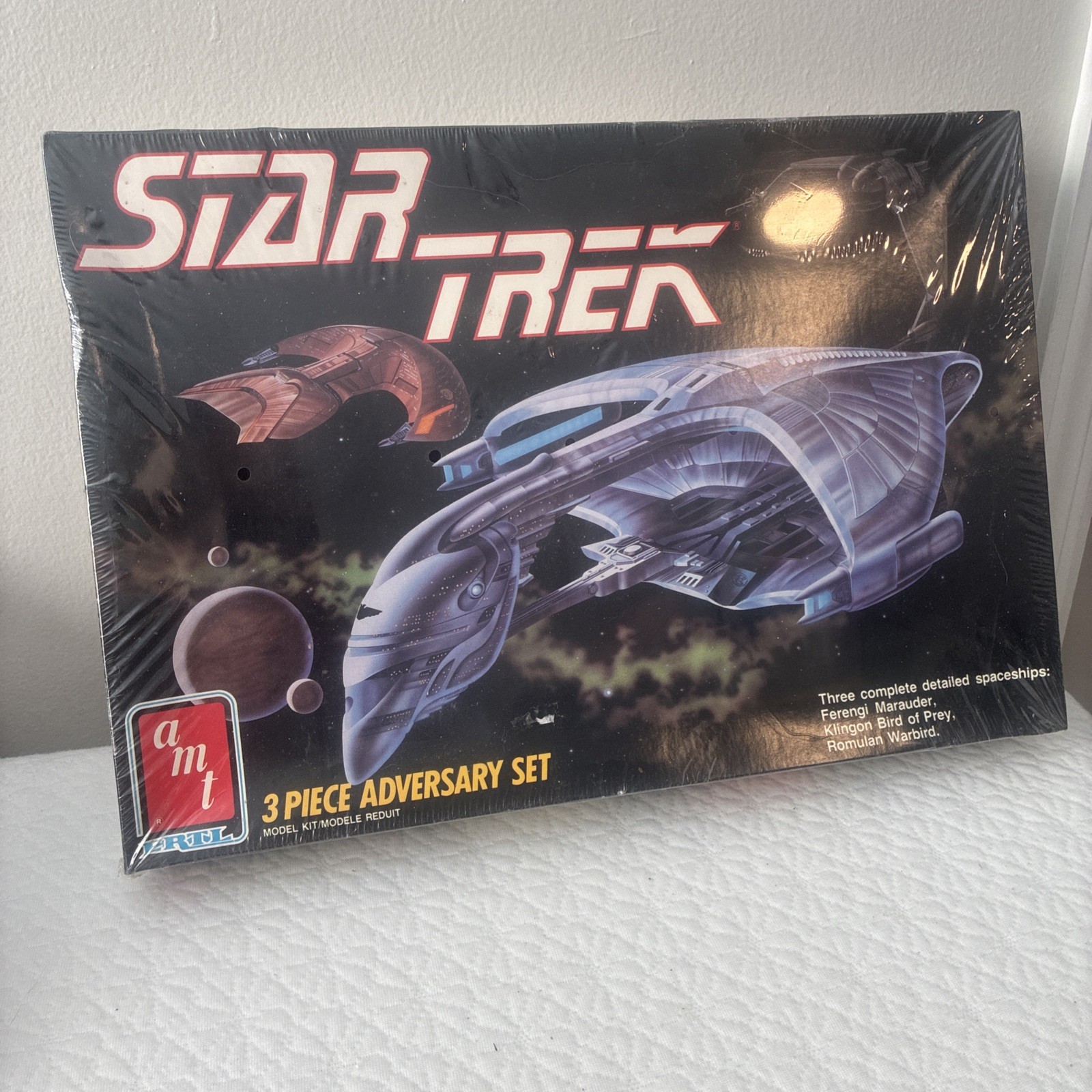 STAR TREK TNG 3 Piece Adversary Model Kit Klingon Romulan AMT ERTL 1989 New