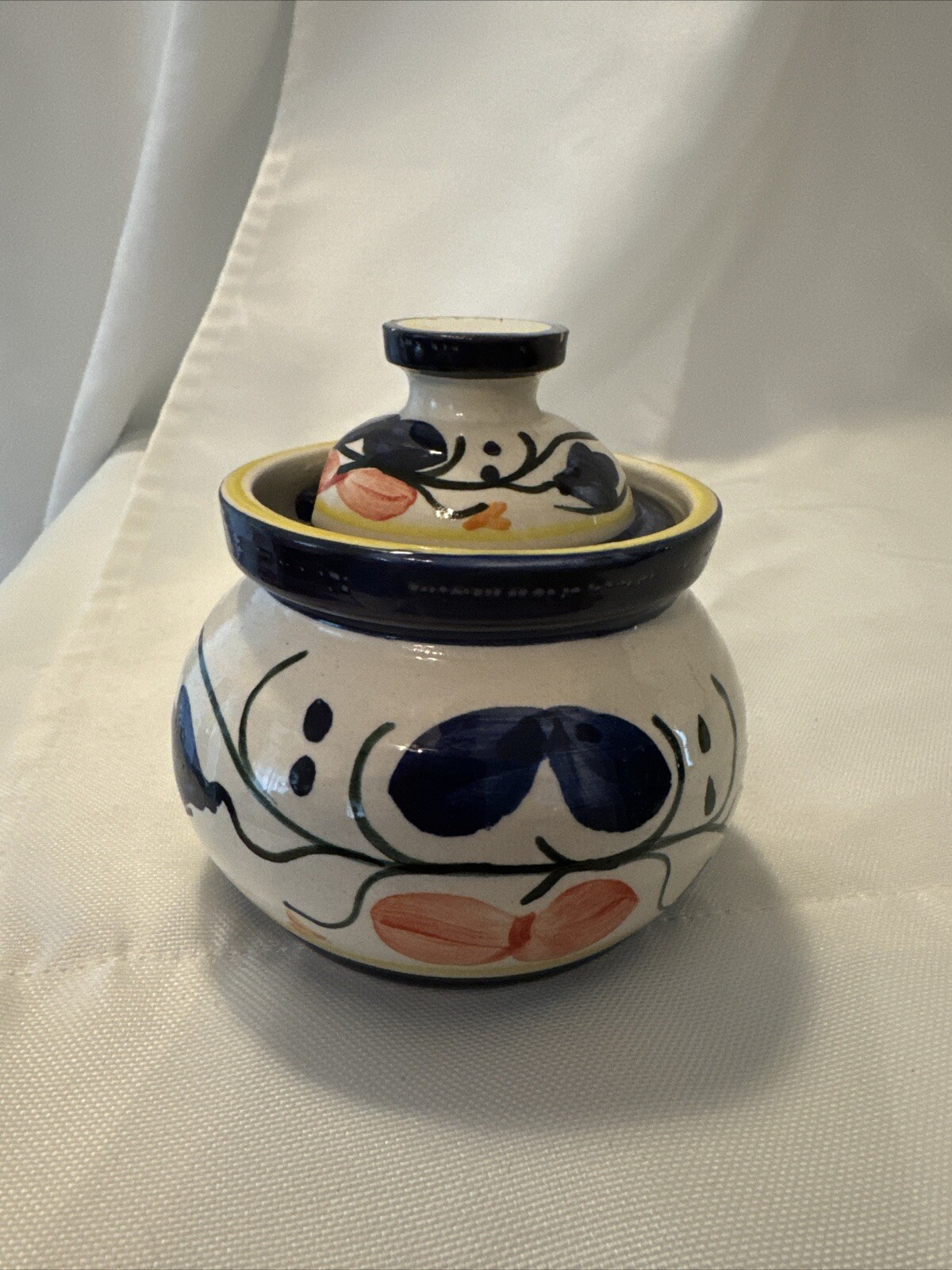 Tonala Mexican Pottery Covered Dish Colorful Made in Mexico Honey Pot Or Creamer Tonala Mexican Pottery Covered Dish Colorful Made in Mexico Honey Pot Or Creamer