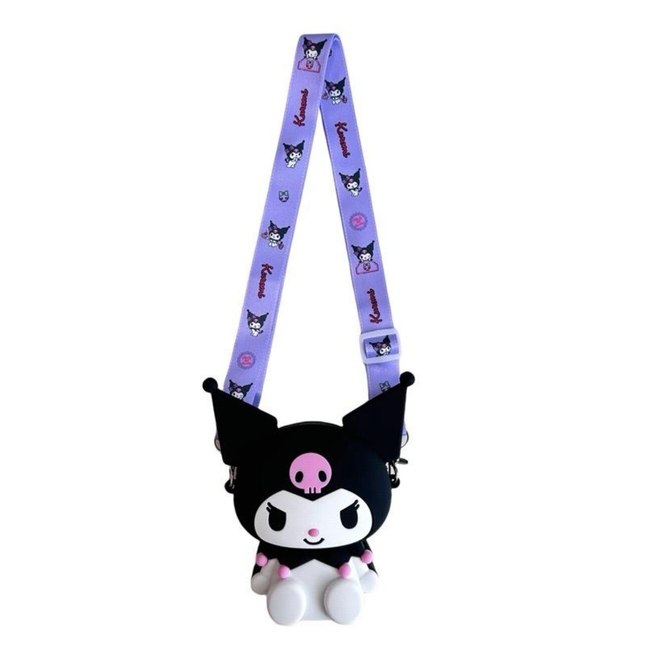 Sanrio Kuromi Super kawaii 3D silicone crossbody bag with Adjustable Strap Small Sanrio Kuromi Super kawaii 3D silicone crossbody bag with Adjustable Strap Small