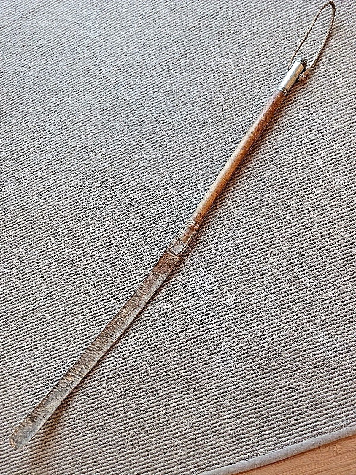 Antique Argentine Real Silver Handled Gaucho Whip - Rebenque - Antique Argentine Real Silver Handled Gaucho Whip - Rebenque -