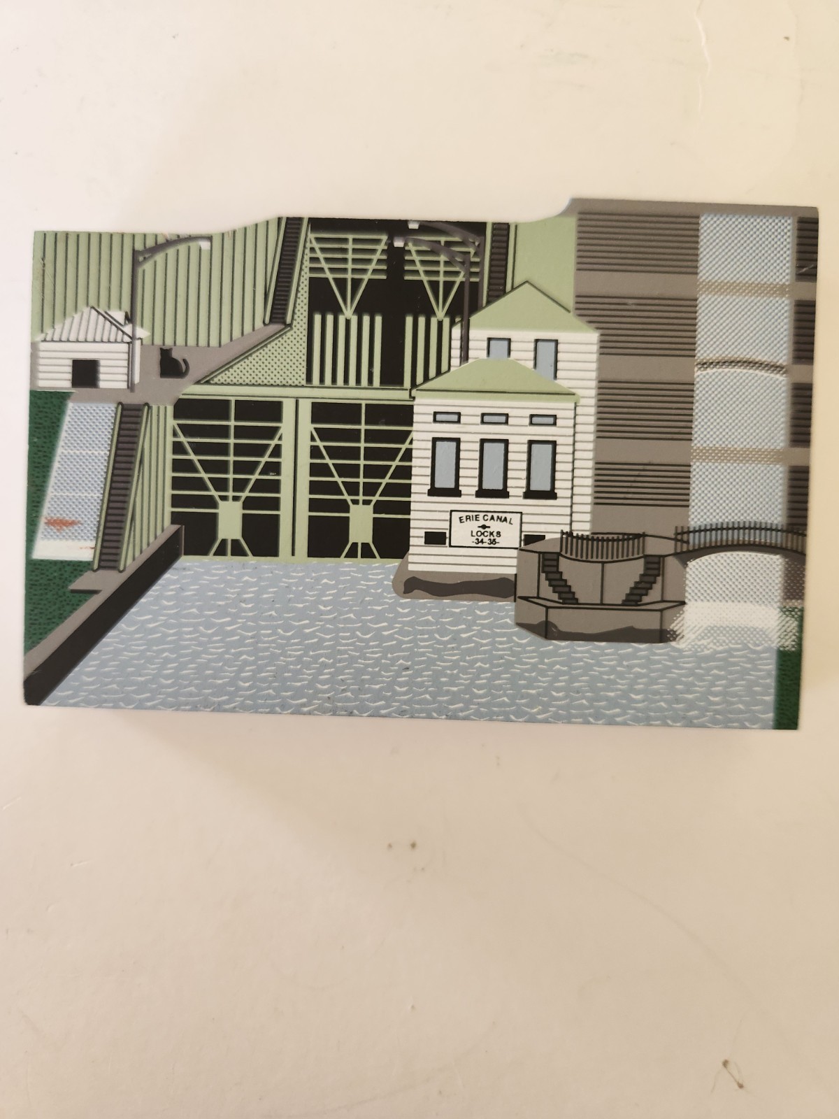 Vtg Cat\'s Meow Lockport Locks New York Signed 1999 