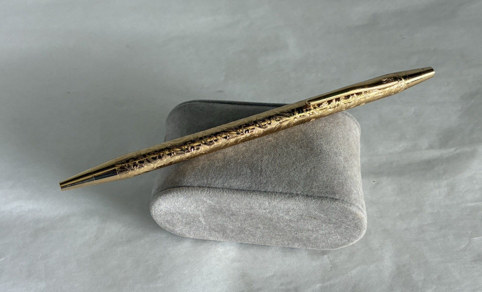 Vintage CROSS Century Gold-Tone Ballpoint Pen Engraved Floral - USA