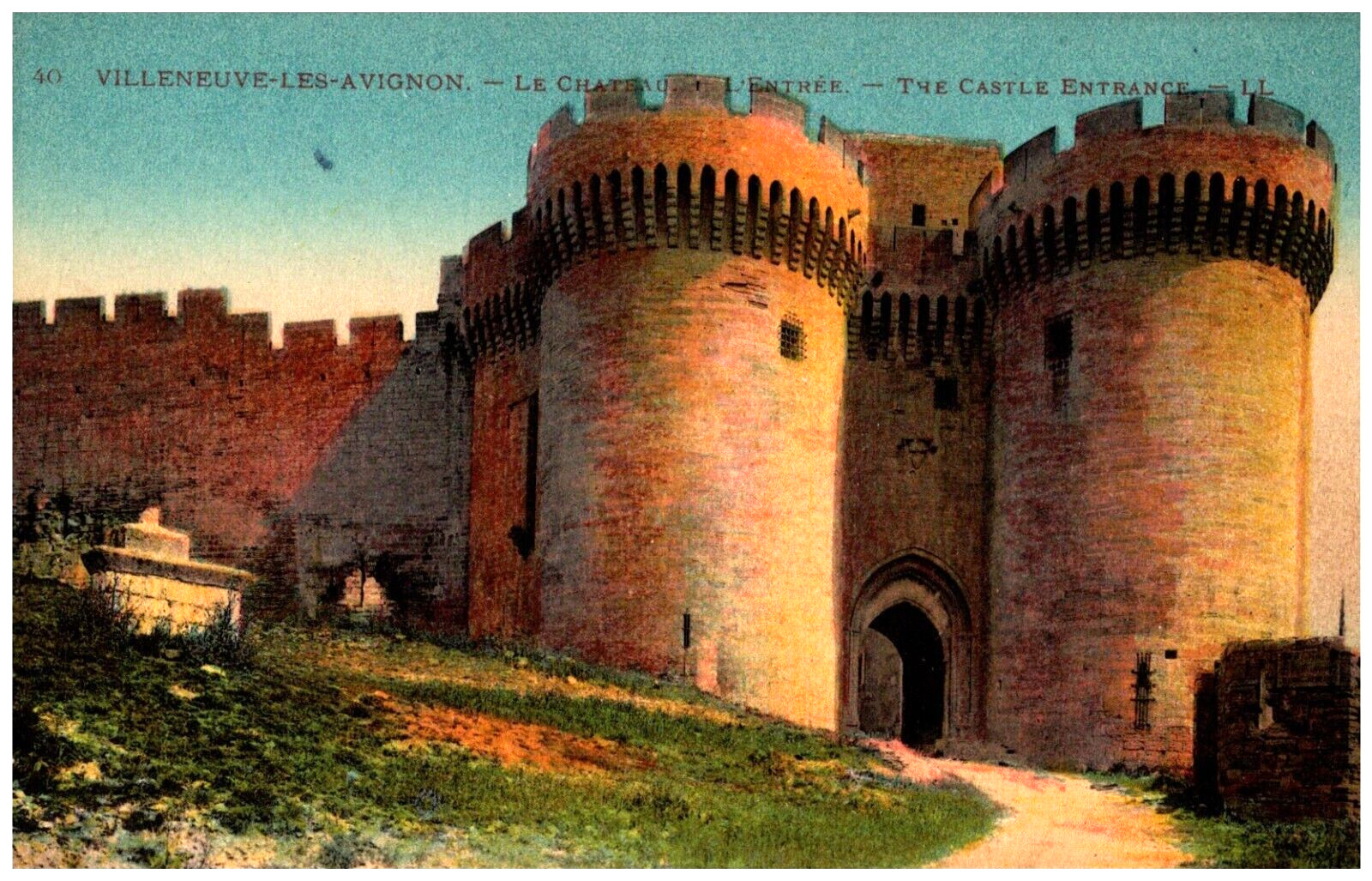 Le Chateau Castle Entrance Villeneuve-les-Avignon France 1910s Postcard Unused