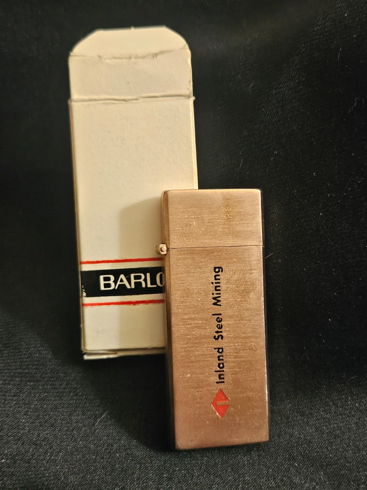 Barlow vintage brushed metal slim style lighter - Inland Steel Mining - USED Barlow vintage brushed metal slim style lighter - Inland Steel Mining - USED