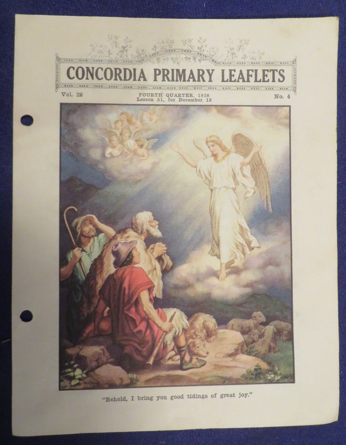 1938 CONCORDIA PRIMARY LEAFLETS Vol 28 No 4 Lesson 51 CONCORDIA PUBLISHING HOUSE 1938 CONCORDIA PRIMARY LEAFLETS Vol 28 No 4 Lesson 51 CONCORDIA PUBLISHING HOUSE