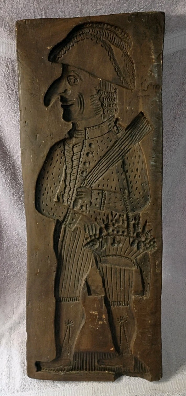 Vintage Dutch Speculaasplank Cookie Mold Carved Folk Art Board 31.5
