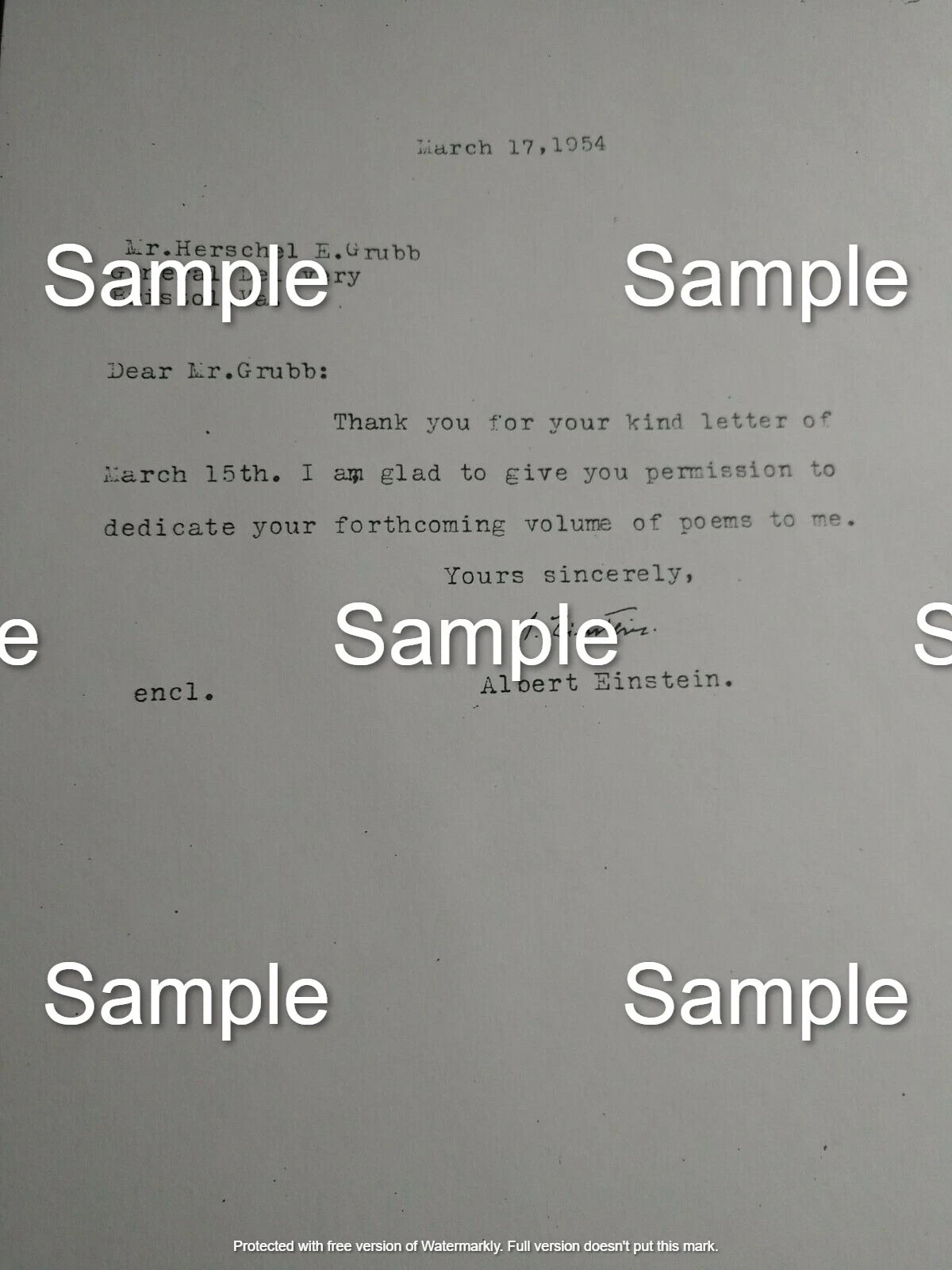 Albert Einstein Letter