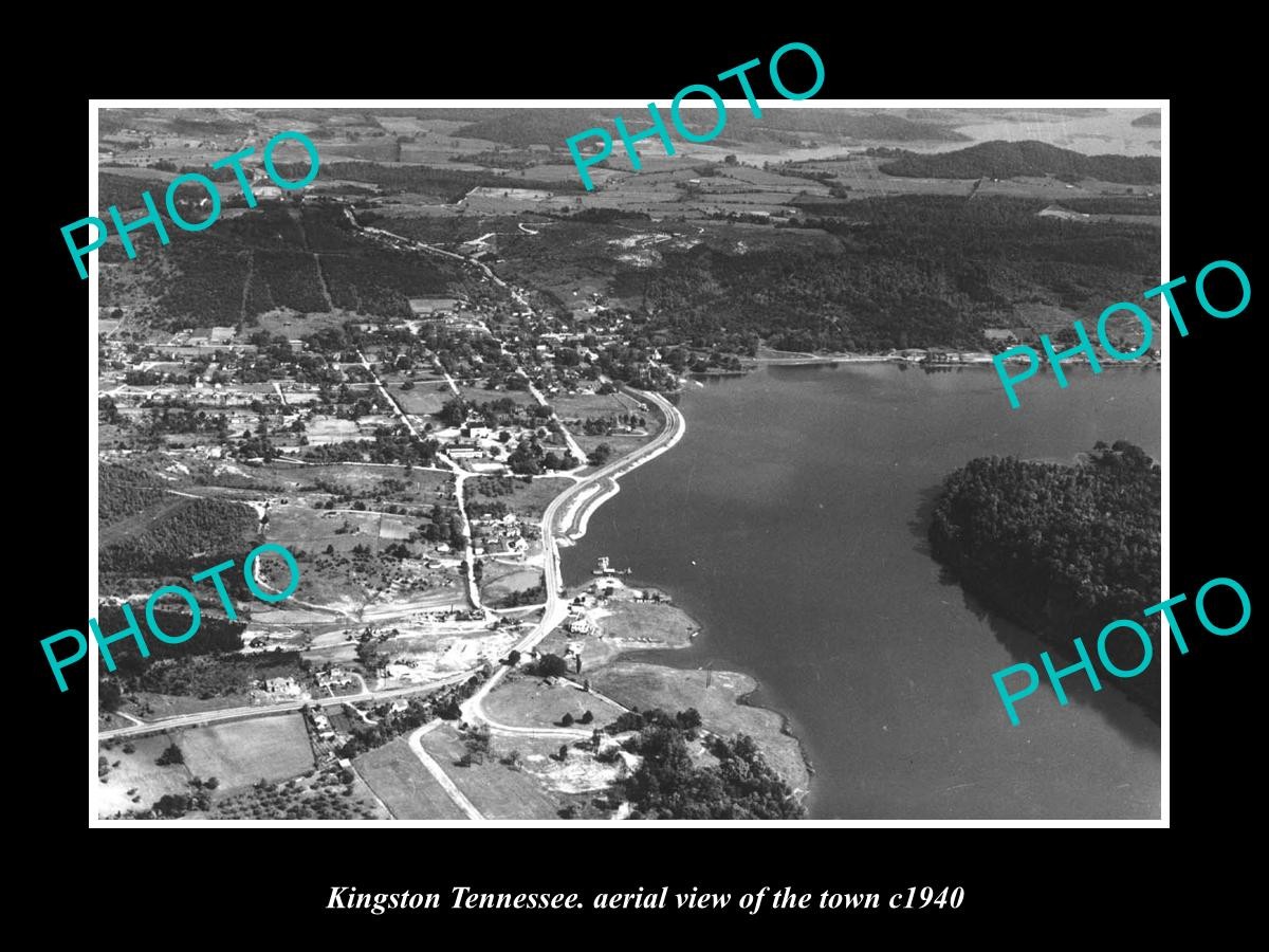 Kingston Tennessee Aerial View Of The Town c1940 Old Large Historic Photo Kingston Tennessee Aerial View Of The Town c1940 Old Large Historic Photo