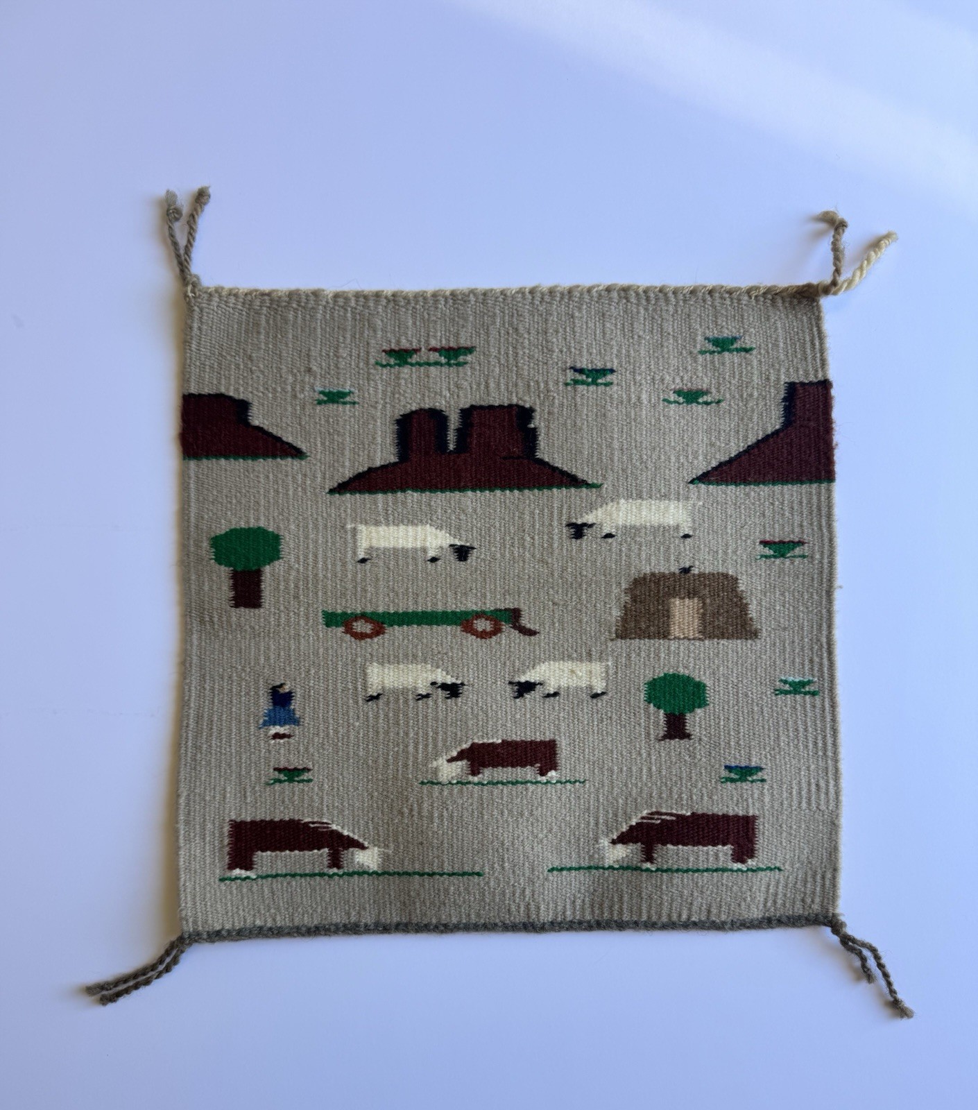 Antique, Native American Indian, Navajo, Hand Woven, Wool, Pictorial Rug Antique, Native American Indian, Navajo, Hand Woven, Wool, Pictorial Rug
