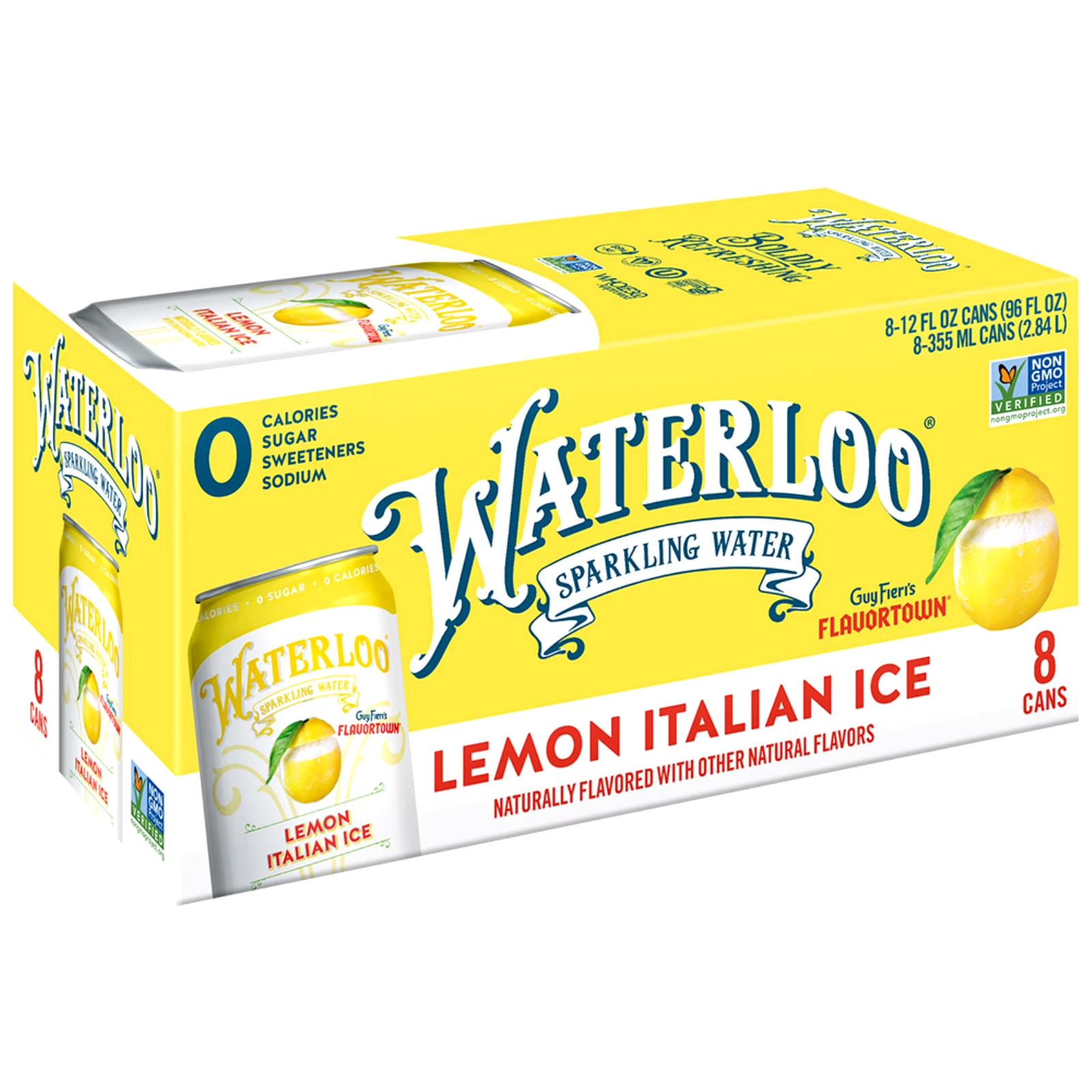 Waterloo Sparkling Water, Lemon Italian Ice, 12 fl oz, 8 pack cans-free shipping Waterloo Sparkling Water, Lemon Italian Ice, 12 fl oz, 8 pack cans-free shipping