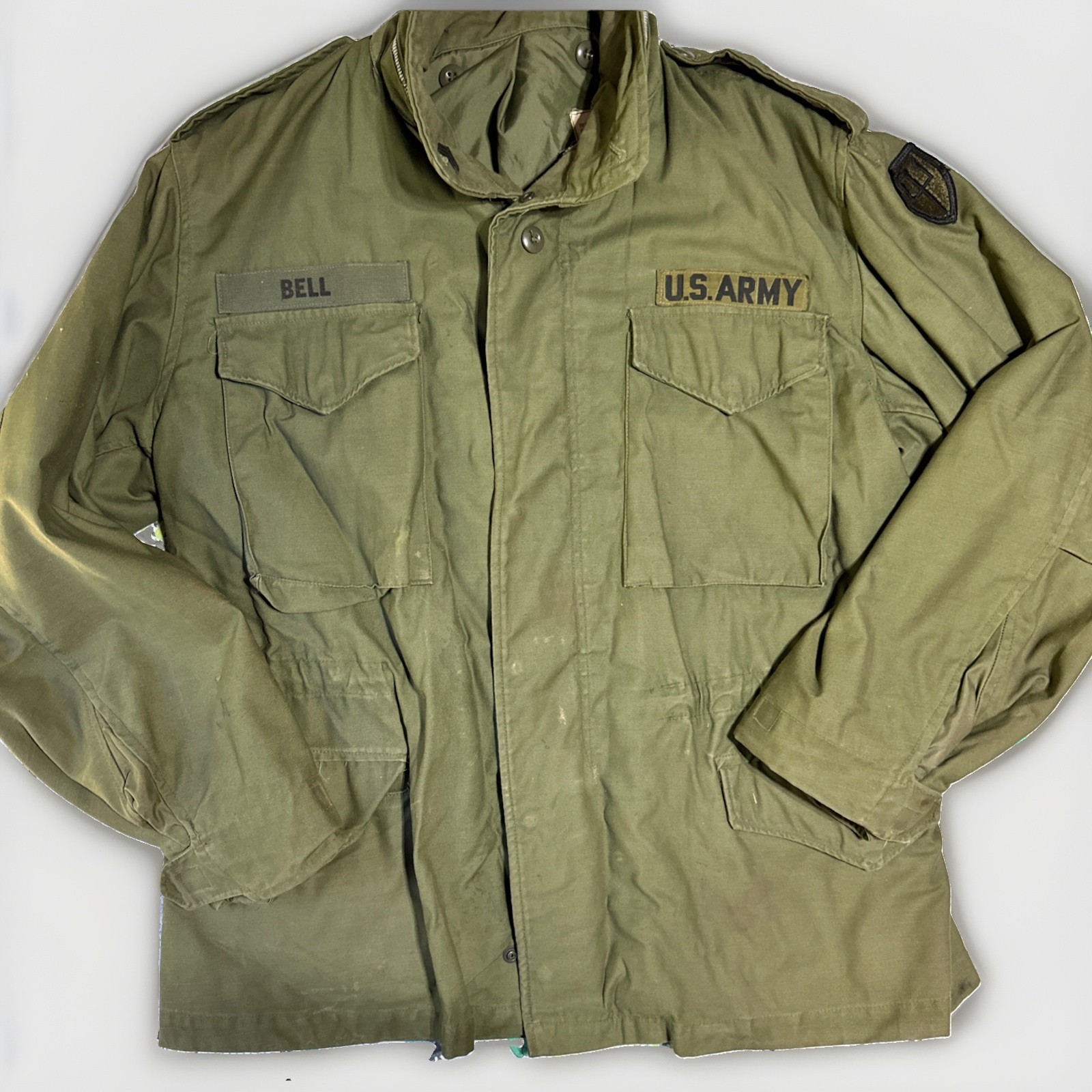 VTG 1960s Early Vietnam War Era US Army M-65 Field Jacket OG-107 Med Short ID’d