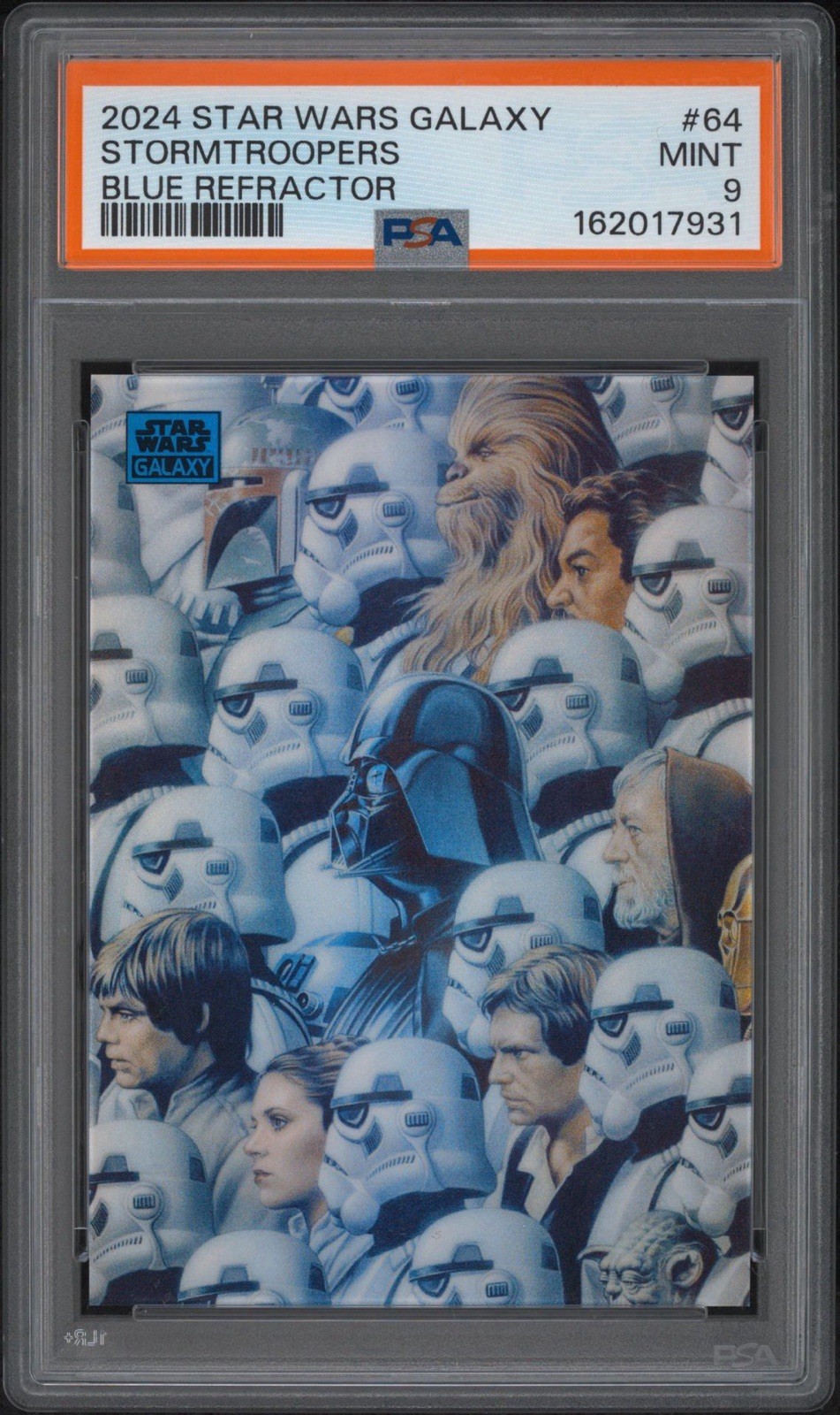 PSA 9 2024 Topps Chrome Star Wars Galaxy Stormtroopers Blue /150 Refractor SP 