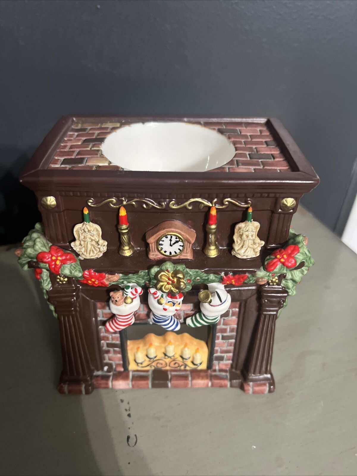 Partylite Hearthside Aroma Wax Melts Warmer Candle Holder P8115 Xmas Fireplace