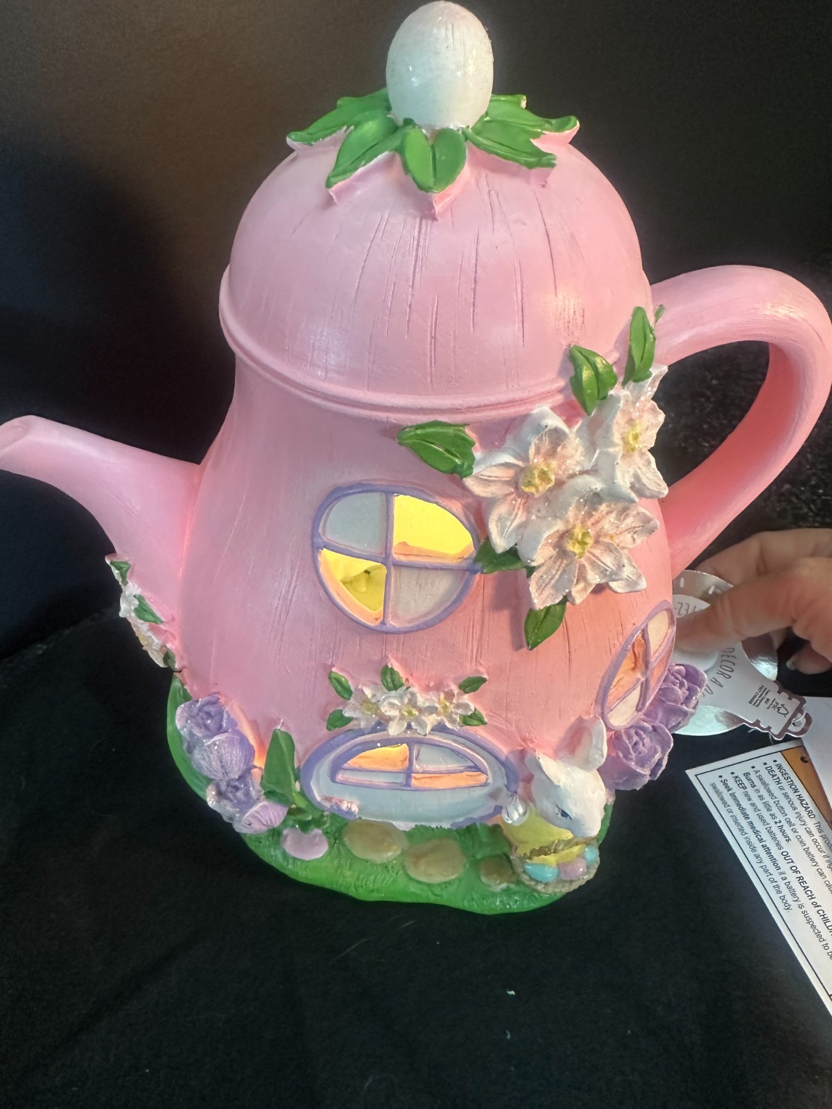 SPRING GATHERINGS LED Light Up Teapot House Easter Decor 10\ SPRING GATHERINGS LED Light Up Teapot House Easter Decor 10\