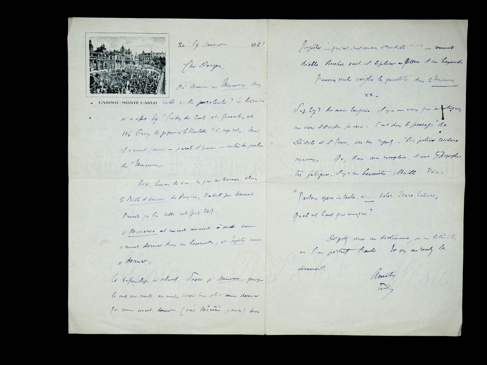 WILLY - Signed Autograph Letter - Marcel Proust - 1923