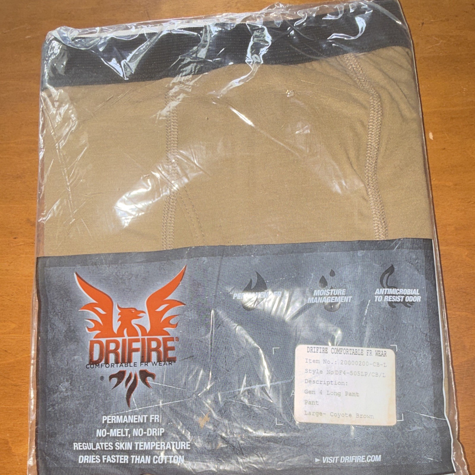DRIFIRE Comfortable FR Wear Gen 4 FR Long Johns L Coyote Brown DF4-505LP/CB/L